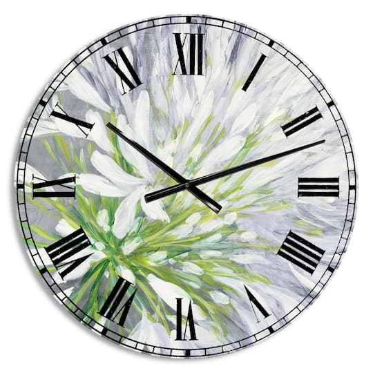 Designart 'Flower Cleome Splash Ii Traditional Wall Clock